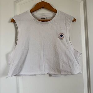 Converse White Cropped Muscle Tank with All Star Patch